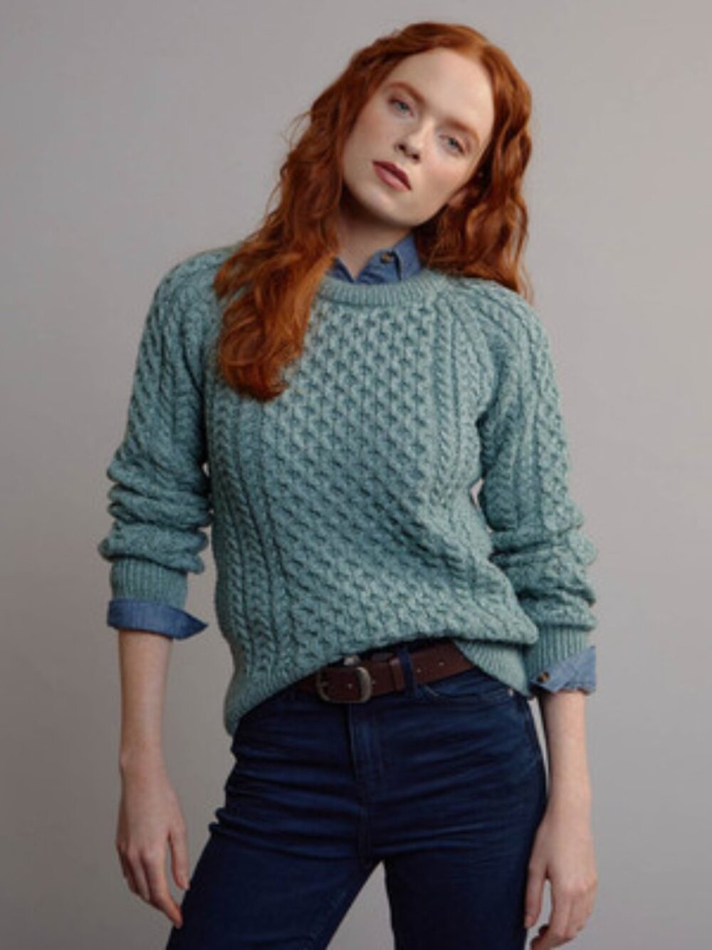Aran Crafts Blue Jumper